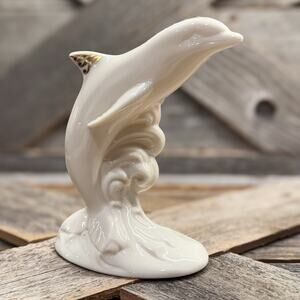 1993 Vintage Lenox China Jewels Collection Leaping Dolphin Figurine, 5.25"H